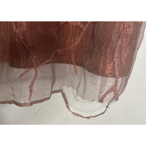 SCALA Dress Vintage Silk Lined Beaded Pink *PROJECT*  17"Chest 13"W 47"L *ripped - Picture 4 of 7